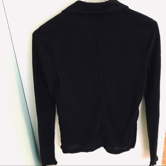 FREE PEOPLE We The Free Marigold Waffle Knit Thermal Turtle Top in Black XS - Picture 9 of 11